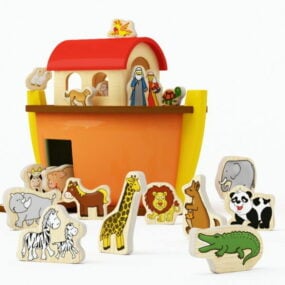 Wood Toy Zoo 3d model