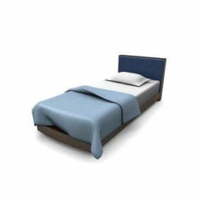 3д модель деревянной односпальной кровати