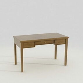 أثاث طاولة الكتابة الخشبية نموذج ثلاثي الأبعاد