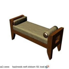 Wooden Furniture Bed Bench 3d model