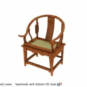Silla de muebles antiguos chinos de madera modelo 3d