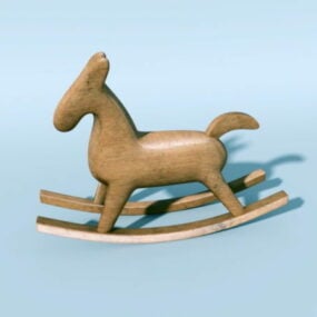 Dřevěný 3D model houpacího koně