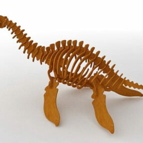 Modello 3d di dinosauro giocattolo in legno