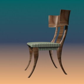 Wooden Accent Chair 3d model