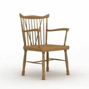 Wooden Armchair Furniture 3d model
