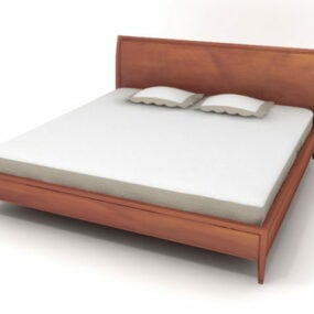 Furniture Wooden Big Bed 3d model