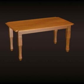Wooden Dining Table 3d model