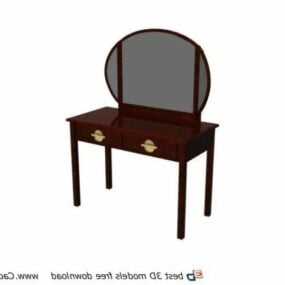 Wooden Furniture Dressing Table With Mirror 3d model