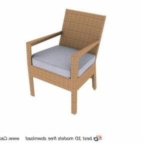 Furniture Wooden Leisure Armchair 3d model