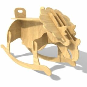 نموذج ديناصور هزاز خشبي ثلاثي الأبعاد
