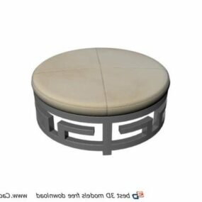 Wooden Furniture Round Foot Stool 3d model
