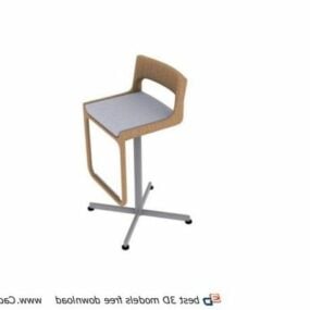 Furniture Wooden Swivel Bar Stools 3d model