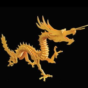Wooden Toy Dragon Puzzle 3d model