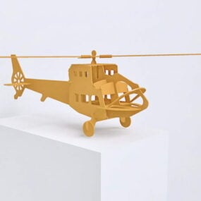 Ξύλινο παιχνίδι ελικόπτερο 3d μοντέλο