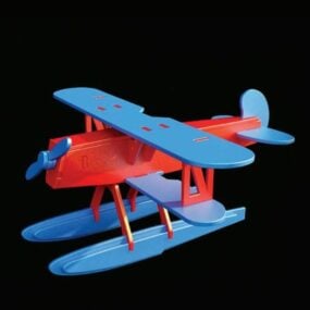 Aereo giocattolo in legno Heinkel He51 modello 3d