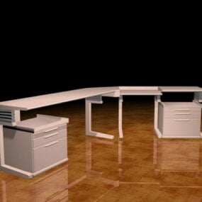 工作站办公桌3d模型