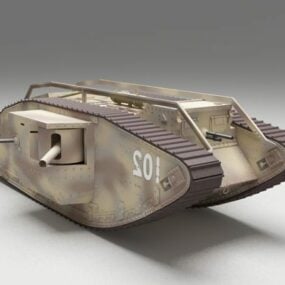 World War 1 British Tank 3d model