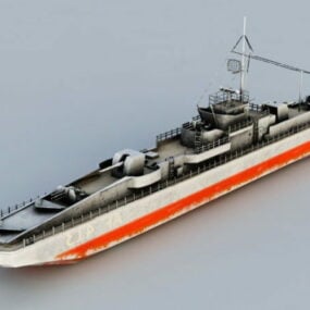 2D-Modell eines Schlachtschiffs aus dem Zweiten Weltkrieg