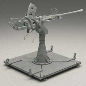 World War 2 Anti-aircraft Gun 3d model