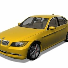 Yellow Bmw Car 3d model