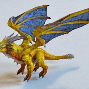 Yellow Dragon Character 3d model