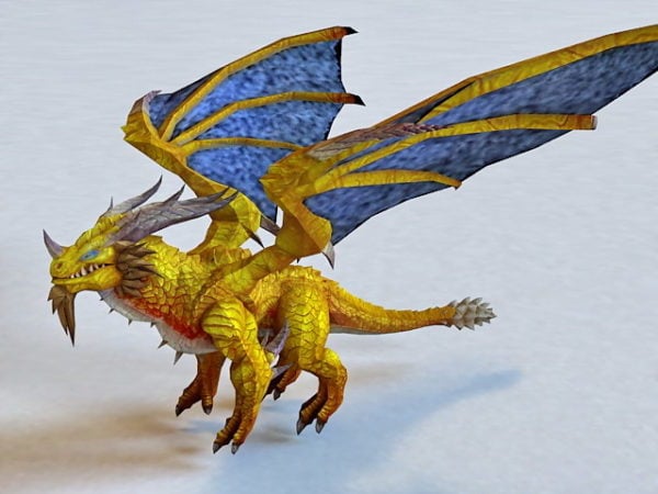 Caractère de dragon jaune