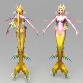 3D-Modell der gelben Meerjungfrau