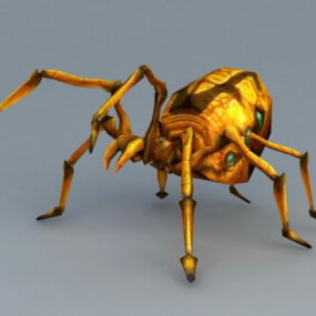 Yellow Spider Monster 3d model