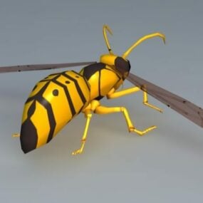3D-Modell der gelben Wespe