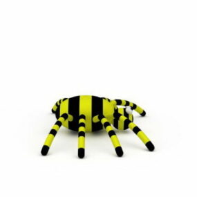 黄色和黑色蜘蛛3d模型