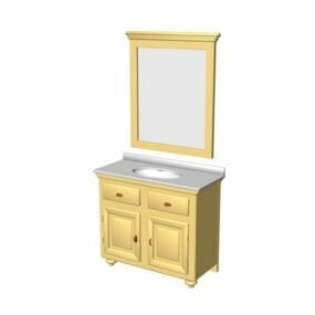 Yellow Bathroom Cabinet 3d model