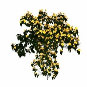 树上的黄色花朵 3d模型