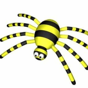 Modello 3d del ragno giallo del fumetto del giocattolo