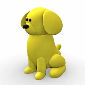 Yellow Dog Cartoon 3d model