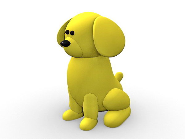 Yellow Dog Cartoon Free 3d Model - .Max, .Vray - Open3dModel