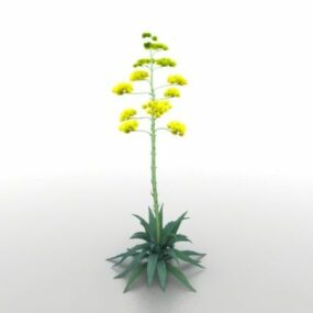 Yellow Flower Plant 3d model