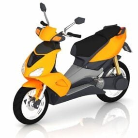 Yellow Moped Scooter 3d model