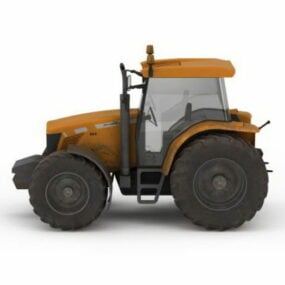 Tracteur jaune modèle 3D