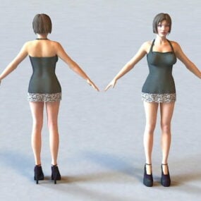 Jong modelmeisje 3D-model