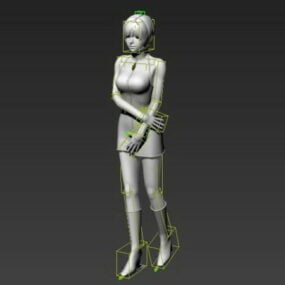 Young Woman Standing Rigged 3d model