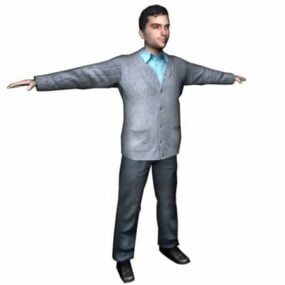 Character Young Businessman Stand 3d model