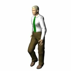 Character Young Businessman Walking 3d model