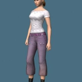 Chica joven Rigged modelo 3d