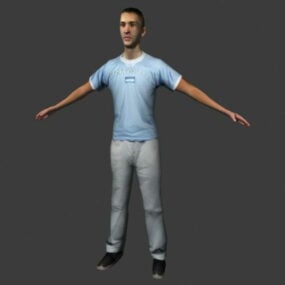 Model 3d Watak Lelaki Muda Dalam T Pose