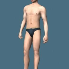 Młody mężczyzna w majtkach Model 3D