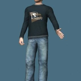 Jeune homme en vêtements décontractés modèle 3D