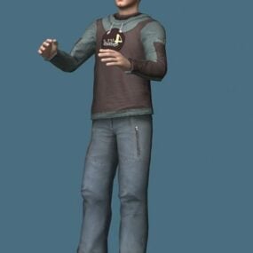 Young Man In Sportswear Character 3d model