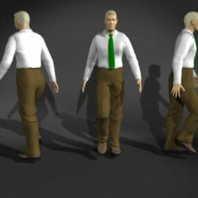 Young Man In Walking Pose 3d model