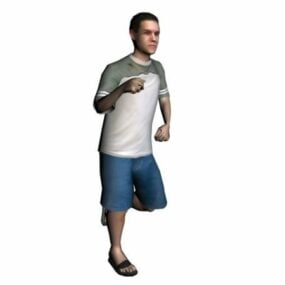 Character Young Man Running 3d model