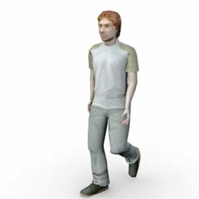 Jeune homme marchant modèle 3D